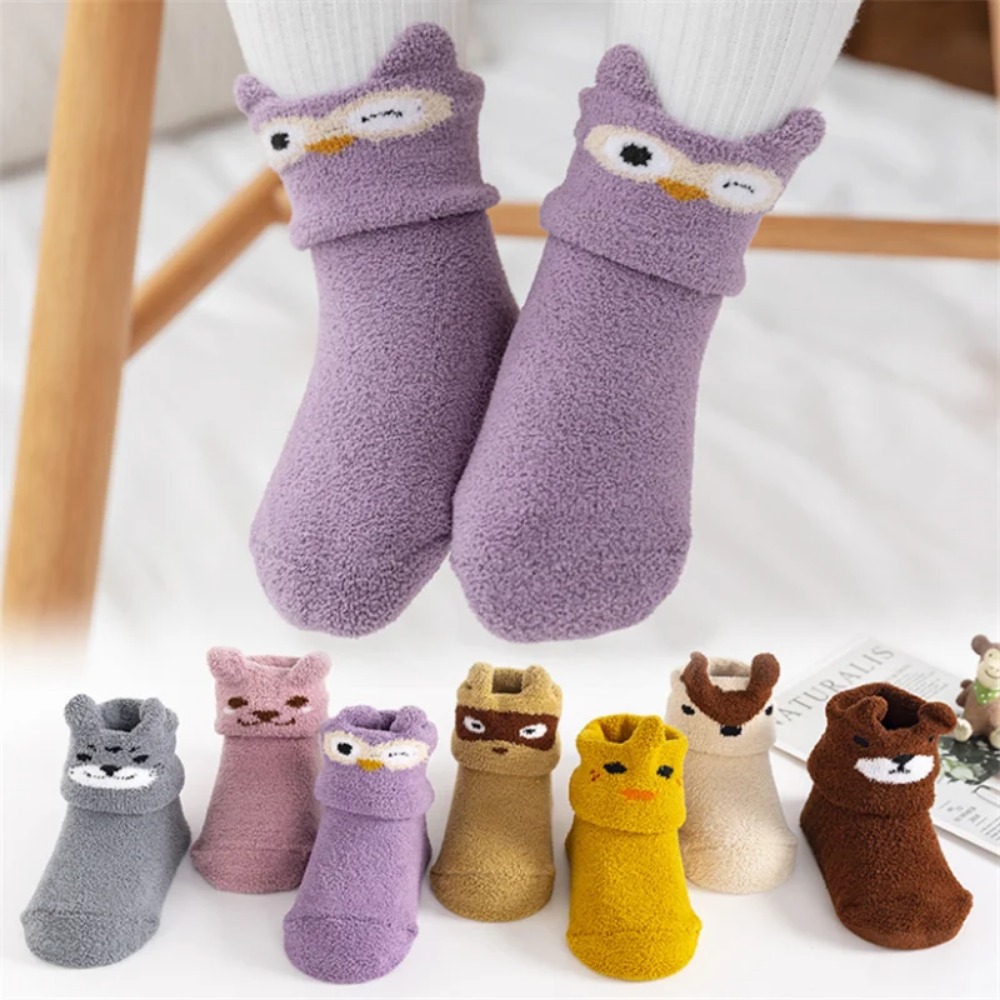 Unisex Baby Socks Non Slip - 1 pièces gris Silicone antidérapant bébé