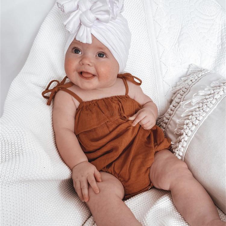 Baby Summer Linen Sleeveless Jumpsuit - Barboteuse d'été en coton et lin
