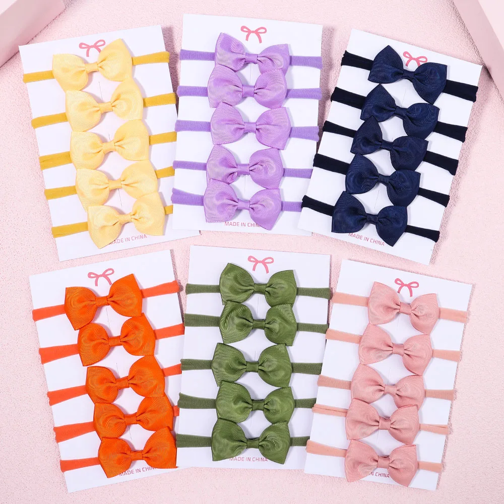 Baby Gear - 5 pièces/ensemble filles couleur unie bandeau
