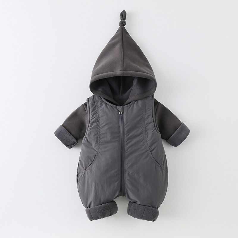Cotton Baby Onesies Zipper - Barboteuse d'hiver en coton épais pour
