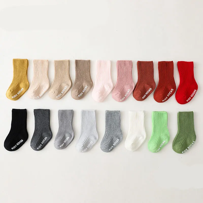 Unisex Baby Socks Non Slip - Chaussettes de sol à lettres blanches