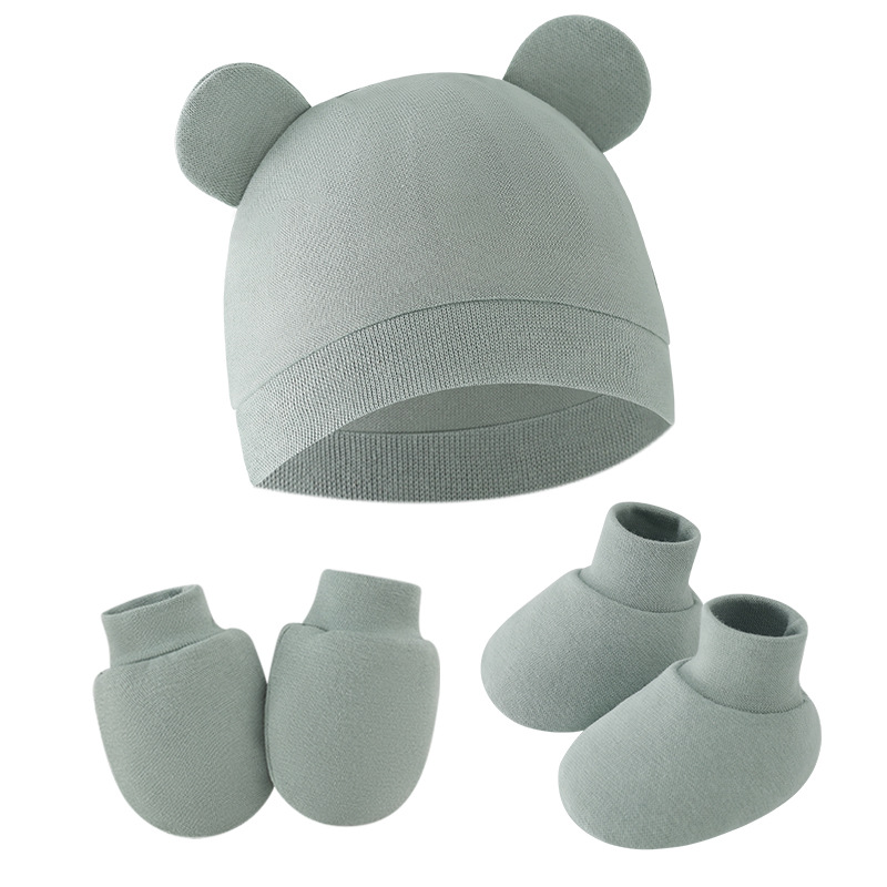 Infant Beanie Hat With Ears - Mignon bébé chapeau nouveau-né Bonnet gants