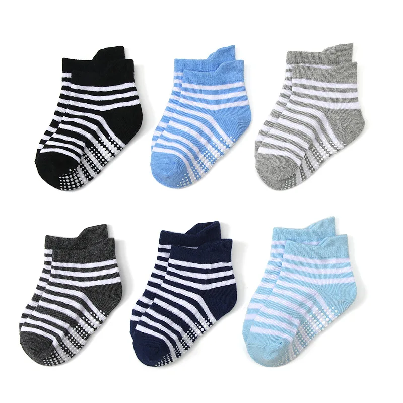 Unisex Baby Socks Non Slip - Lot de 6 chaussettes pour bébé,