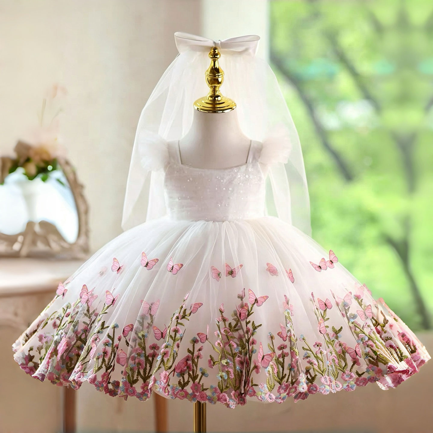 Toddler Girl Tulle Party Dress - Robe de demoiselle d'honneur Jill Wish
