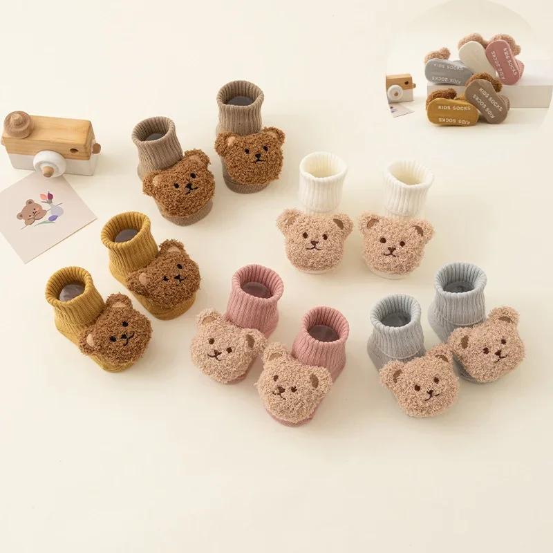 Unisex Baby Socks Non Slip - Chaussette en fourrure épaisse pour bébé,