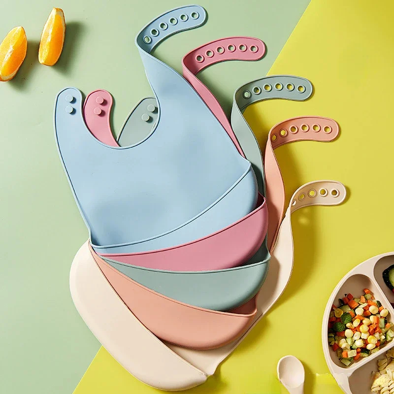 Waterproof Baby Bibs Silicone - Lot de 1 à 4 bavoirs