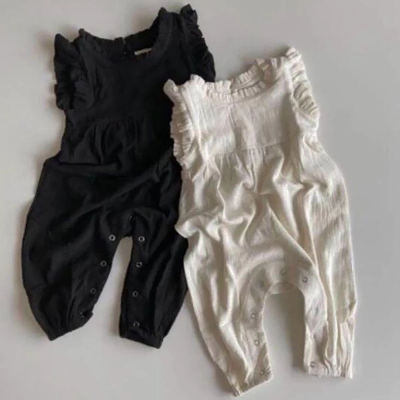 Baby Summer Linen Sleeveless Jumpsuit - MILANCEL-Barboteuse d'été en lin pour bébé