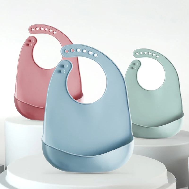 Waterproof Baby Bibs Silicone - Bavoirs en silicone imperméables pour bébé,