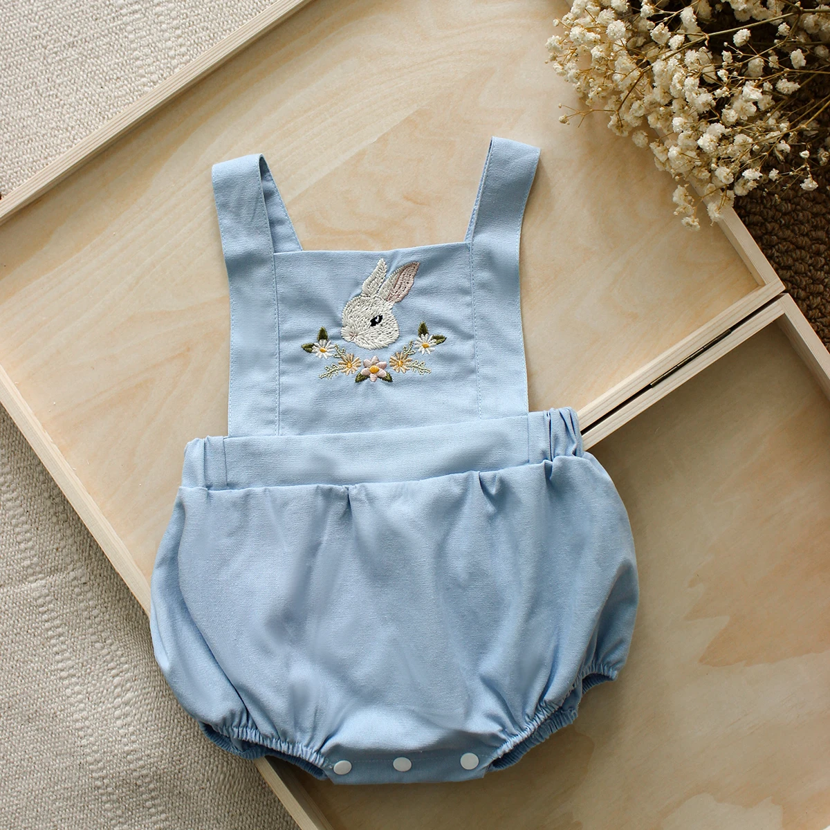 Combinaison d'été pour bébés f - Baby Summer Linen Sleeveless Jumpsuit avis et prix
