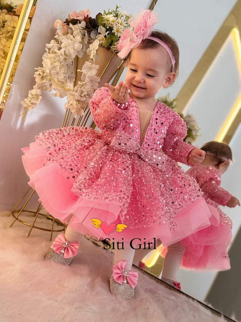 Robe princesse rose pour bébé  - Toddler Girl Tulle Party Dress avis et prix