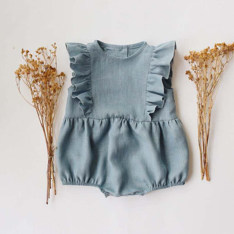 Barboteuse d'été pour bébés fi - Baby Summer Linen Sleeveless Jumpsuit avis et prix