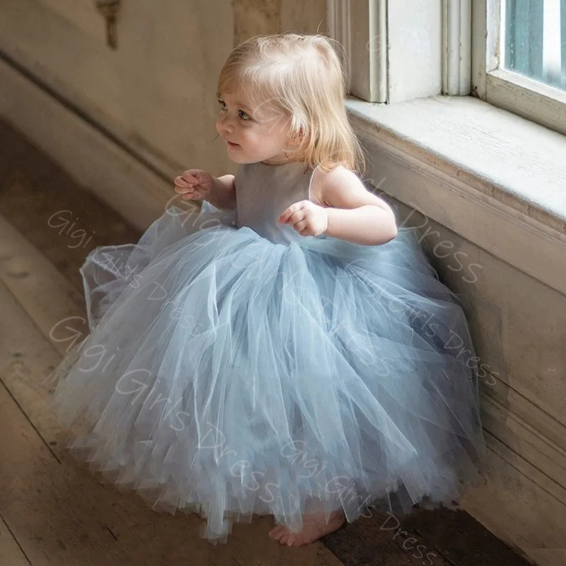 Robe à fleurs bleue pour fille - Toddler Girl Tulle Party Dress avis et prix