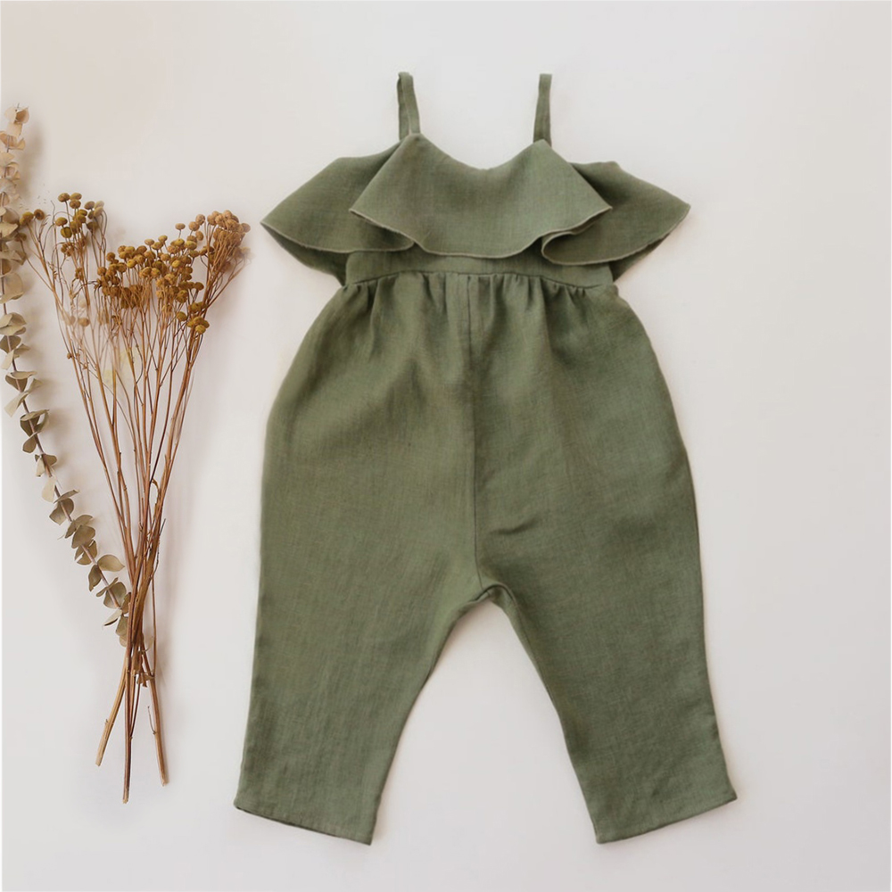 Barboteuse en lin et coton pou - Baby Summer Linen Sleeveless Jumpsuit avis et prix