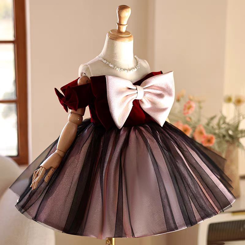 Jill Wish J464 élégant bordeau - Toddler Girl Tulle Party Dress avis et prix