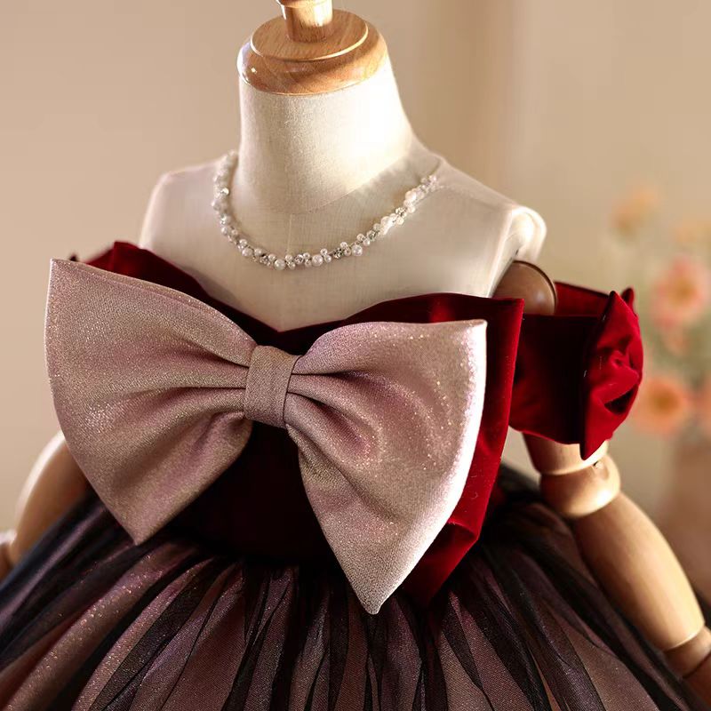 Jill Wish J464 élégant bordeau - Toddler Girl Tulle Party Dress avis et prix