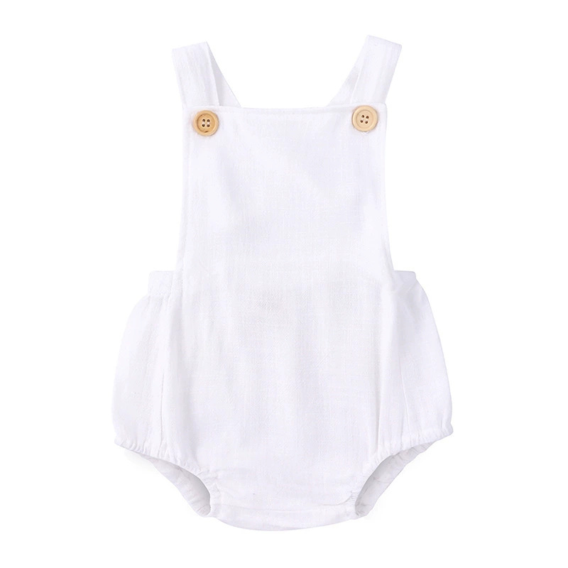 2025 été nouveau-né bébé garço - Baby Summer Linen Sleeveless Jumpsuit avis et prix